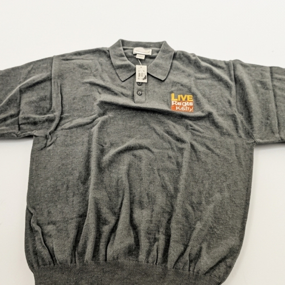 Regis Kelly Live NWT Gray Sweater Buena Vista Television Men's XL Munsingwear